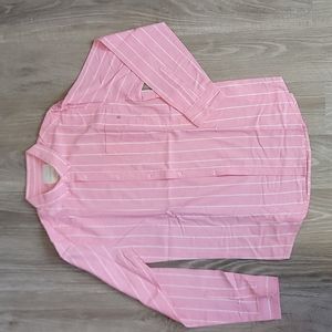 Red and white button up